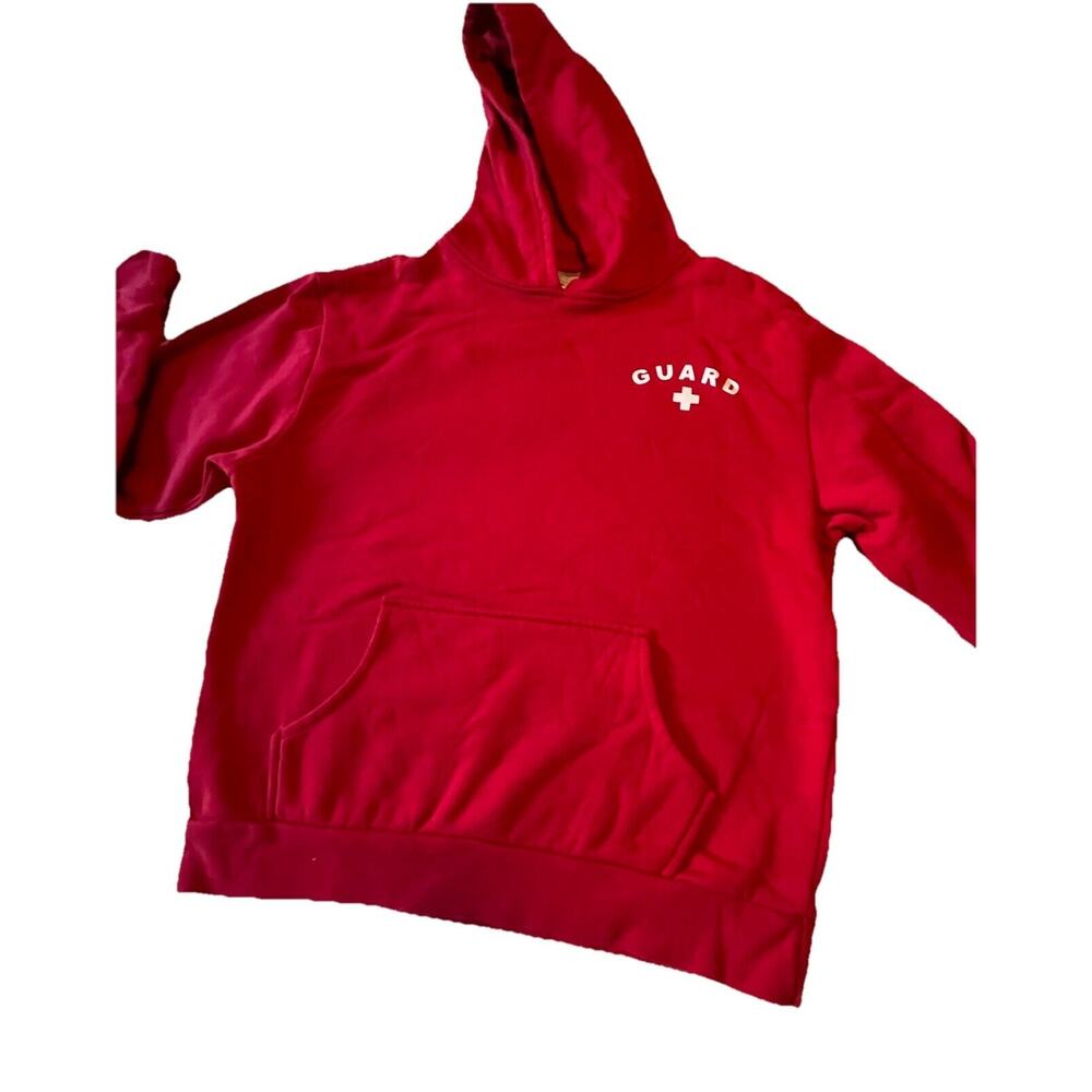 Guard Apparel Lifeguard Red Pull Over Fleece‎ Hoodie Sz M thelifeguardstore - Picture 2 of 4